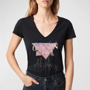 Billy Joel Uptown Girl Graphic Concert Tee Black Fitted V Neck S